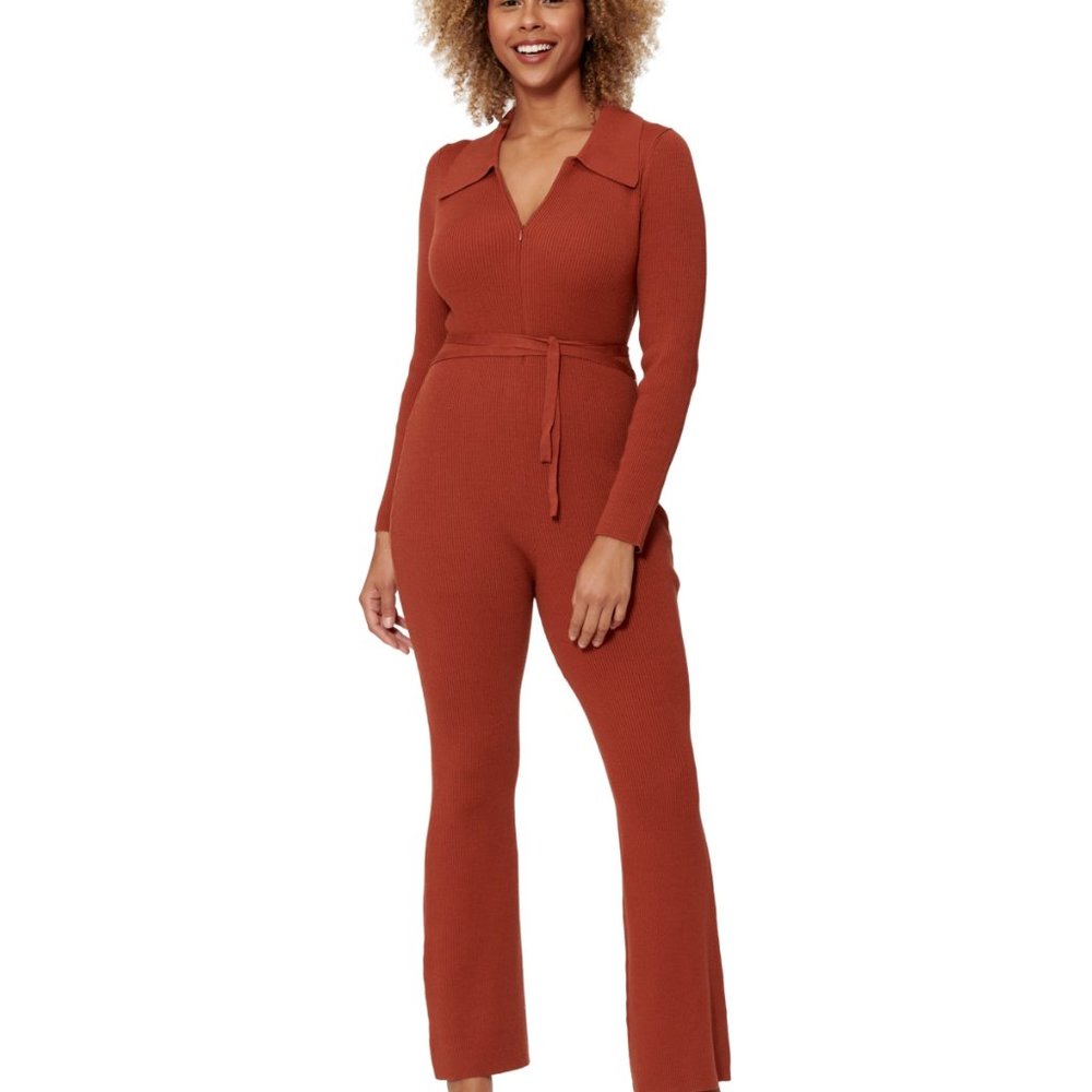 Sofia Richie Ribbed Sweater Jumpsuit